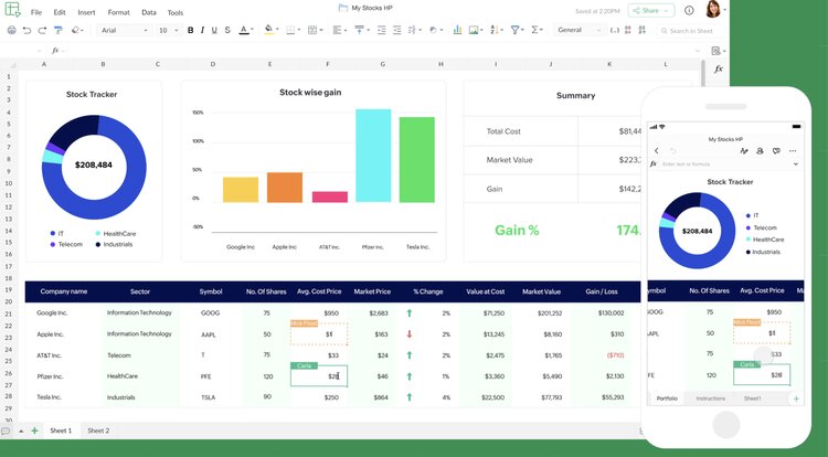 Zoho Sheet is one of the best free Google Sheets alternatives